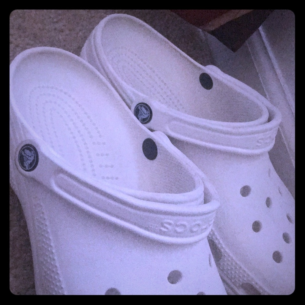 New White Crocs Size 9